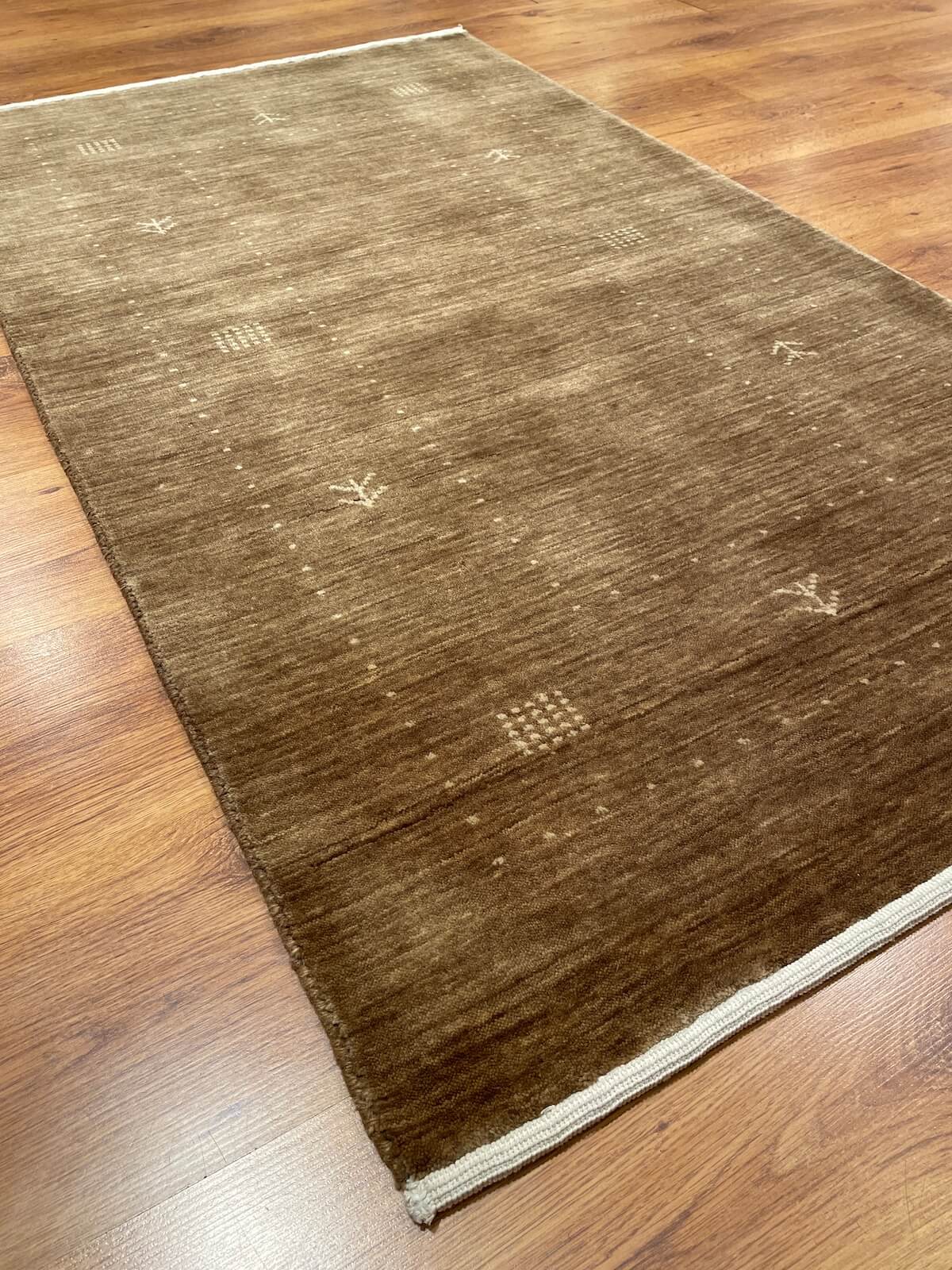 Lori Handwoven Brown Wool Rug – 063907 by Camel Carpet