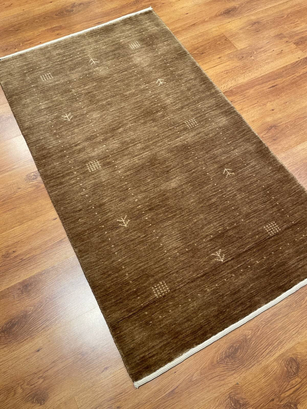 Lori Handwoven Brown Wool Rug – 063907 by Camel Carpet