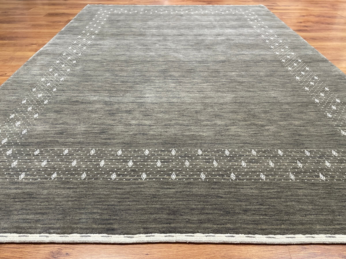 Lori Handwoven Gray Wool Rug – 171X239 by Camel Carpet