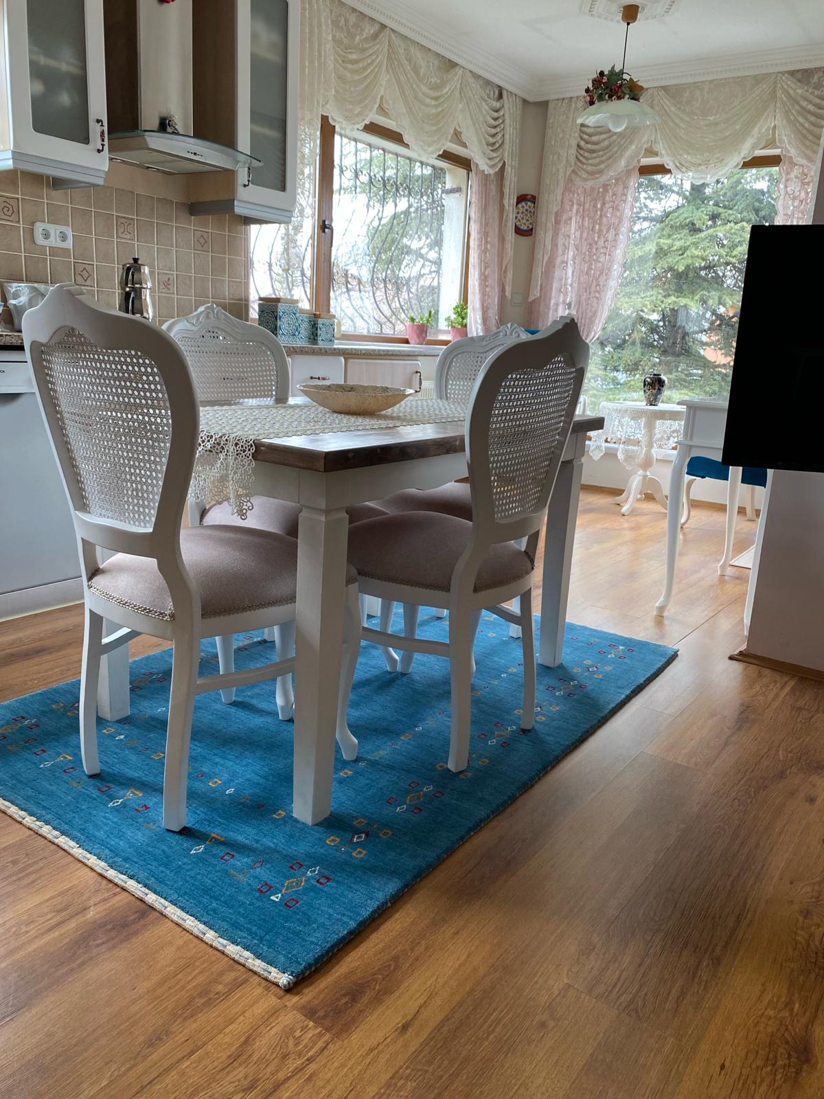 Lori Handwoven Blue Wool Rug – 120X180 by Camel Carpet