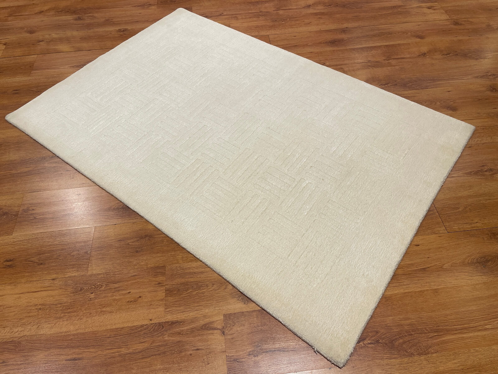 Lori Handwoven Cream Wool Rug by Camel Carpet