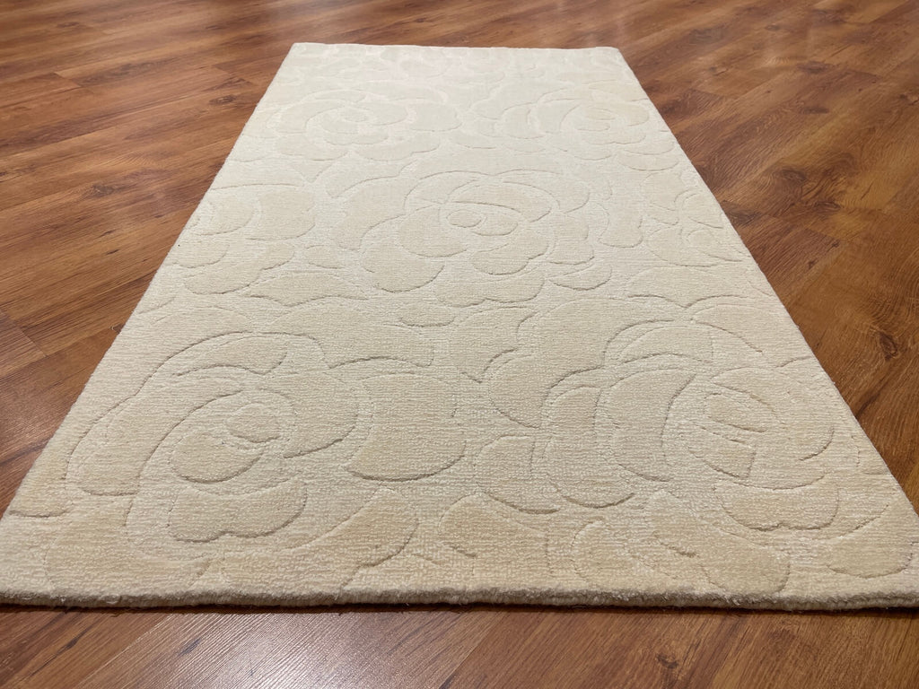 Lori Handwoven Cream Wool Rug by Camel Carpet