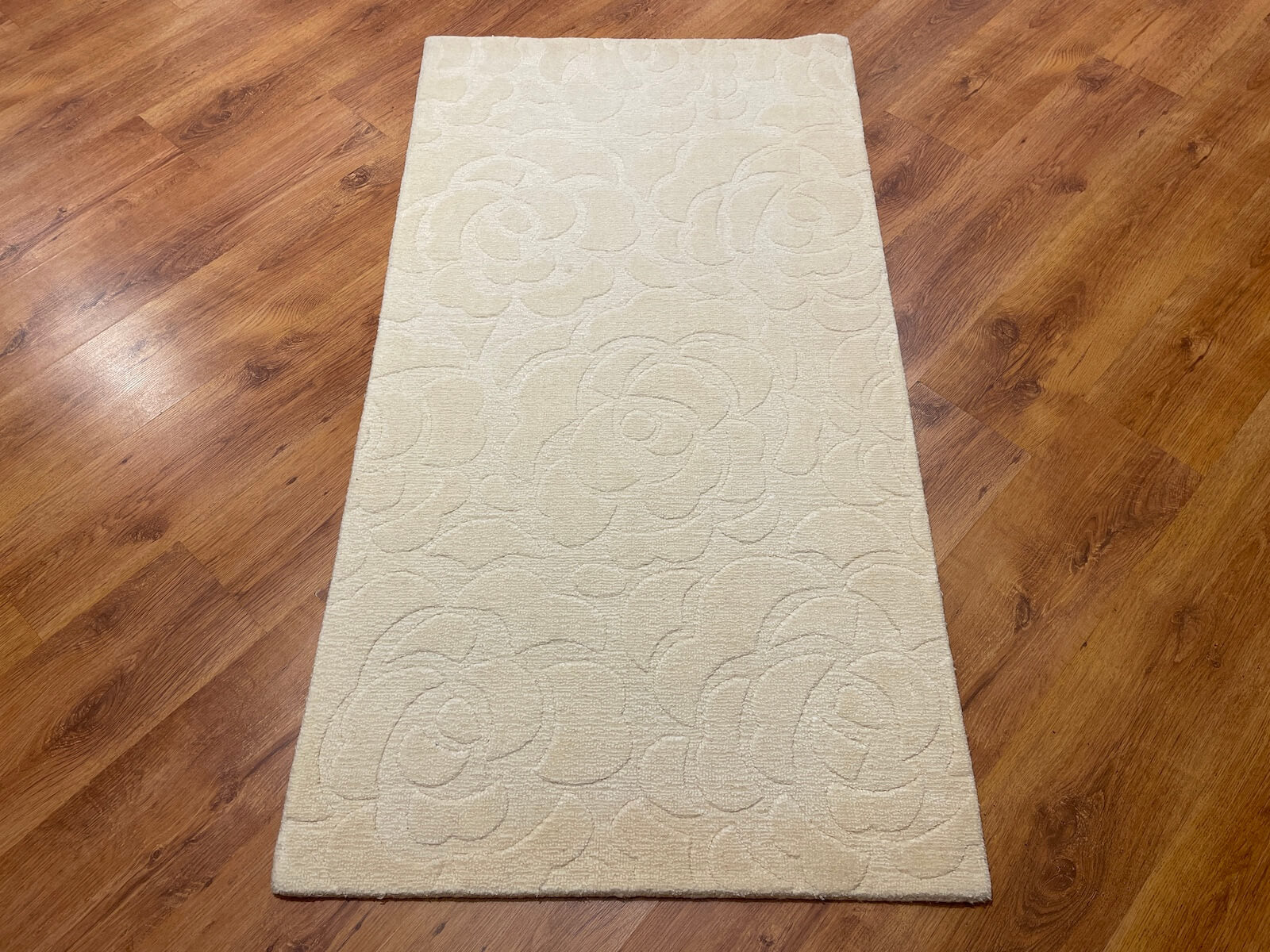 Lori Handwoven Cream Wool Rug by Camel Carpet