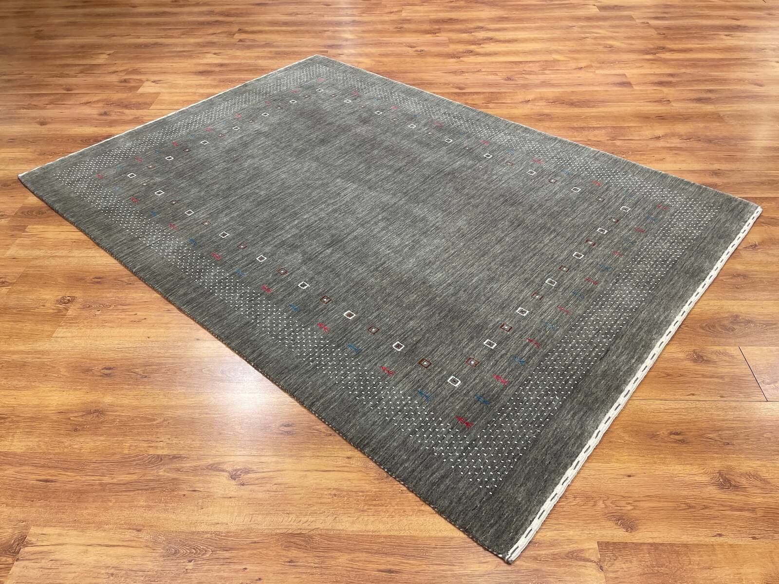 Lori Handwoven Gray Wool Rug by Camel Carpet