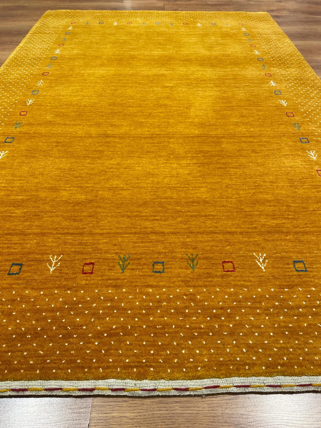 Lori Handwoven Yellow Wool Rug by Camel Carpet