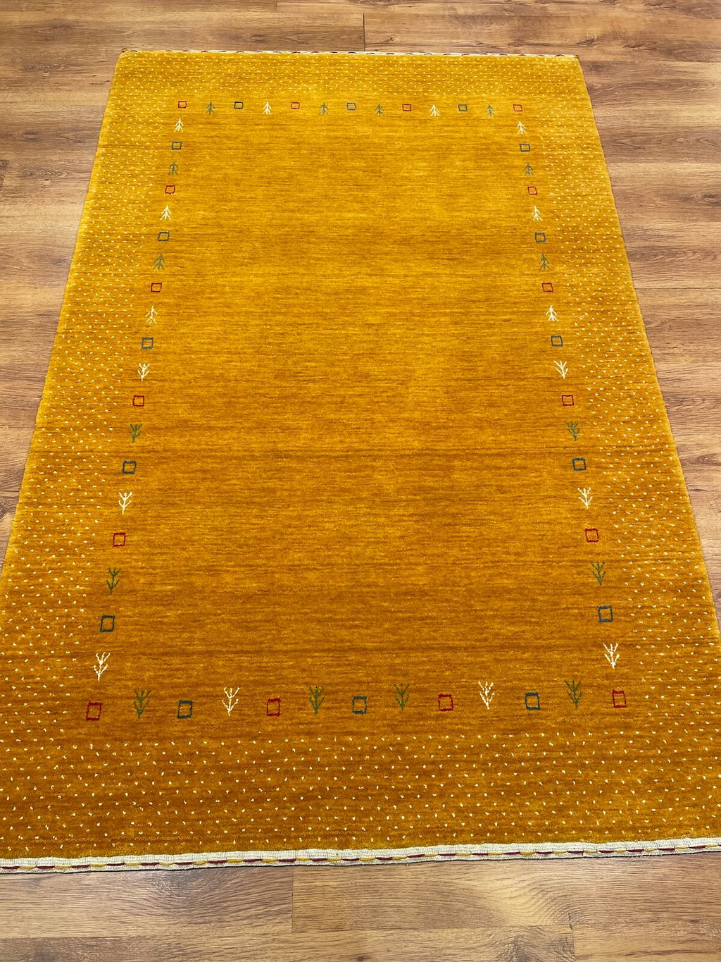 Lori Handwoven Yellow Wool Rug by Camel Carpet