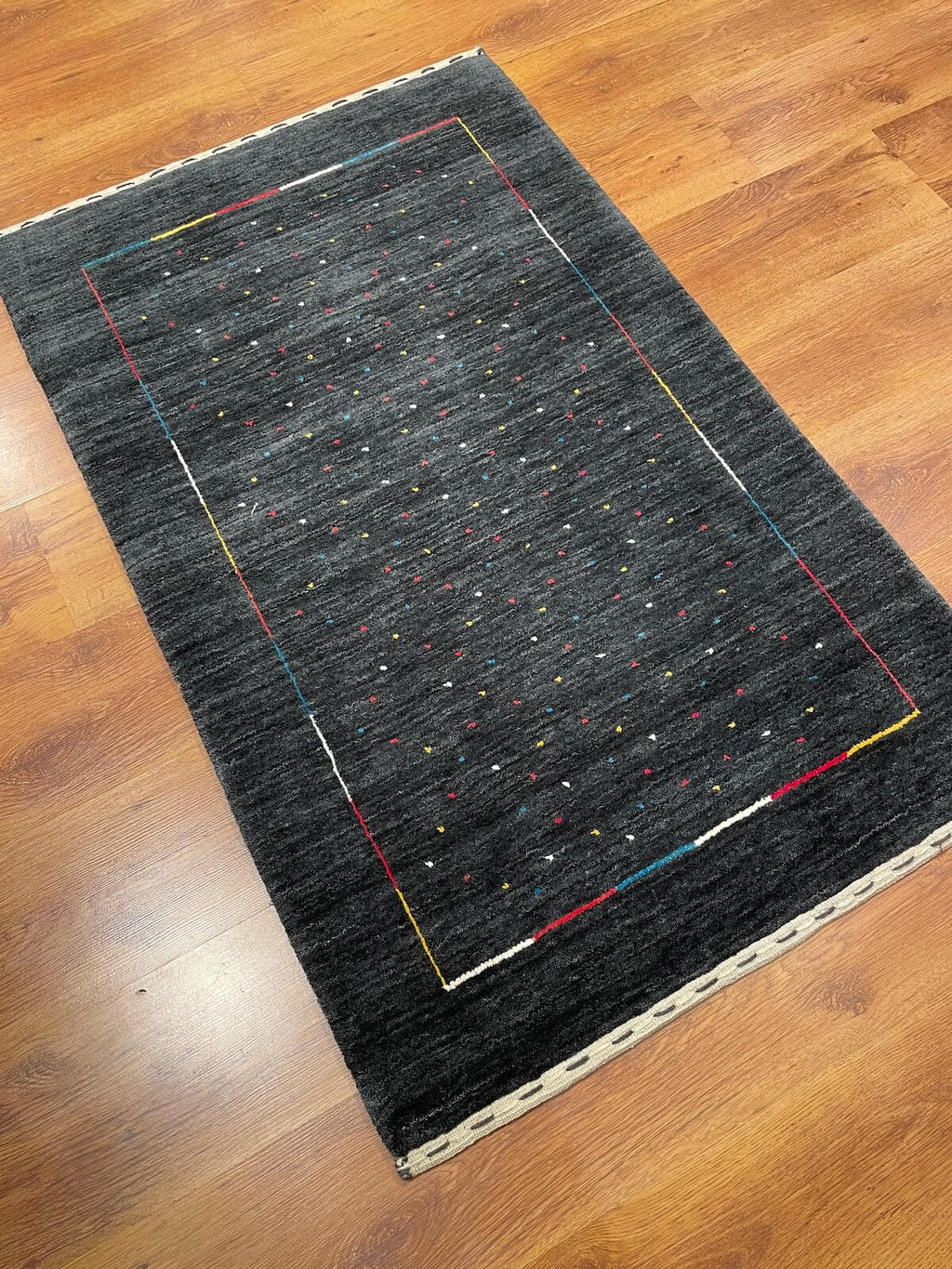 Lori Handwoven Antrasit Wool Rug by Camel Carpet
