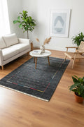 Lori Handwoven Antrasit Wool Rug by Camel Carpet