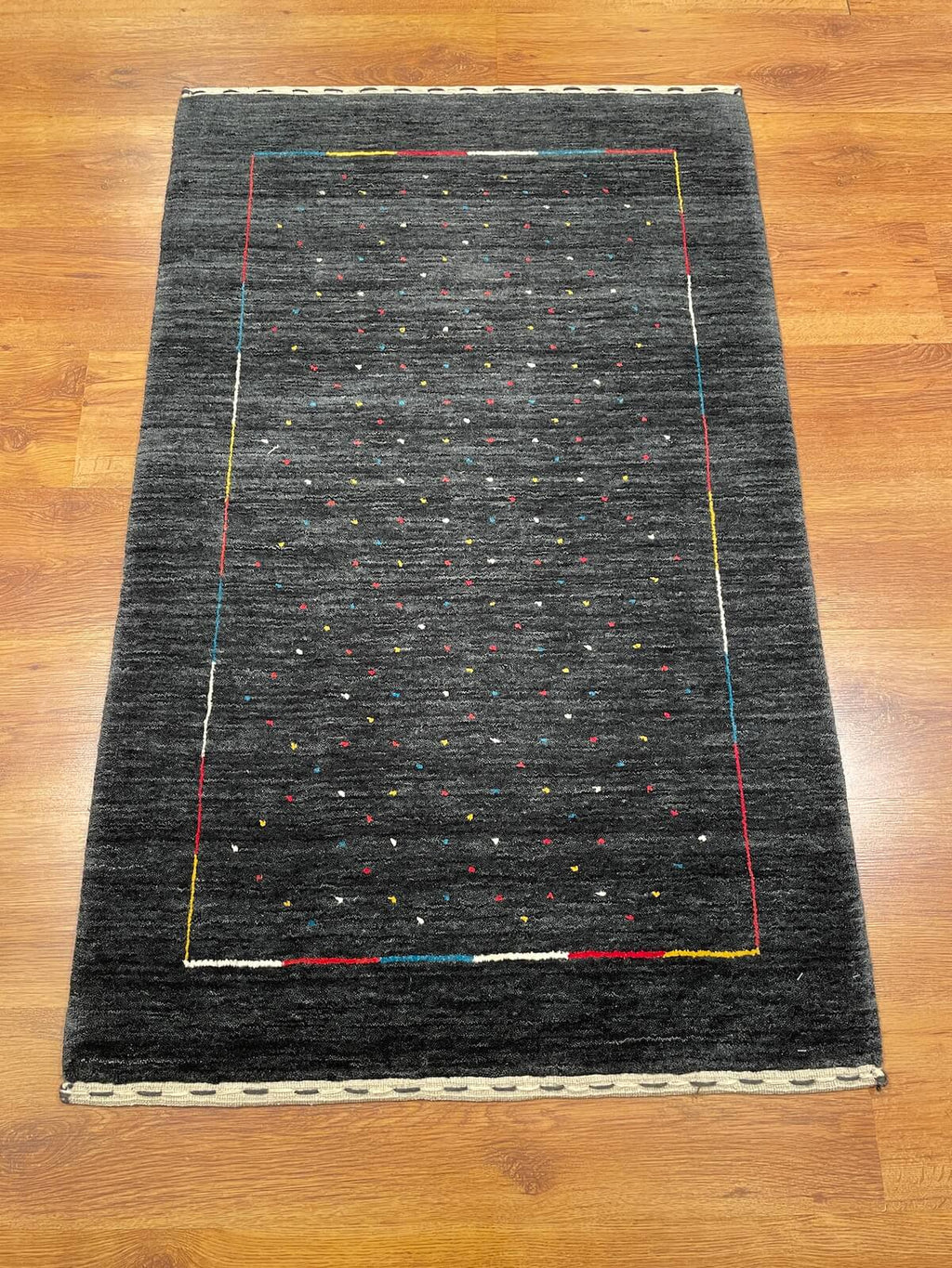 Lori Handwoven Antrasit Wool Rug by Camel Carpet