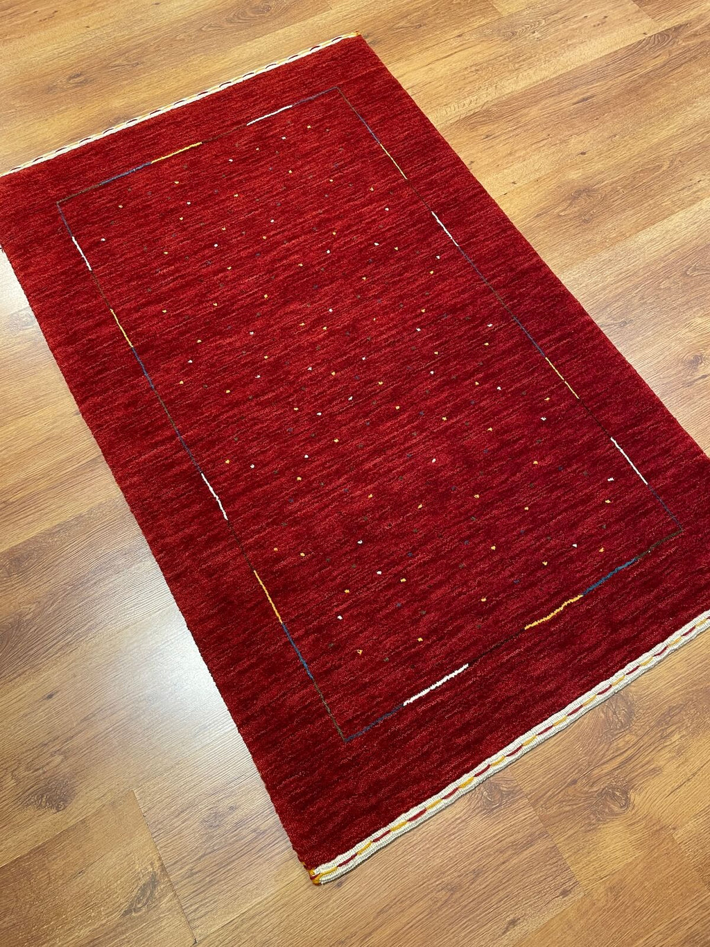 Lori Handwoven Red Wool Rug by Camel Carpet
