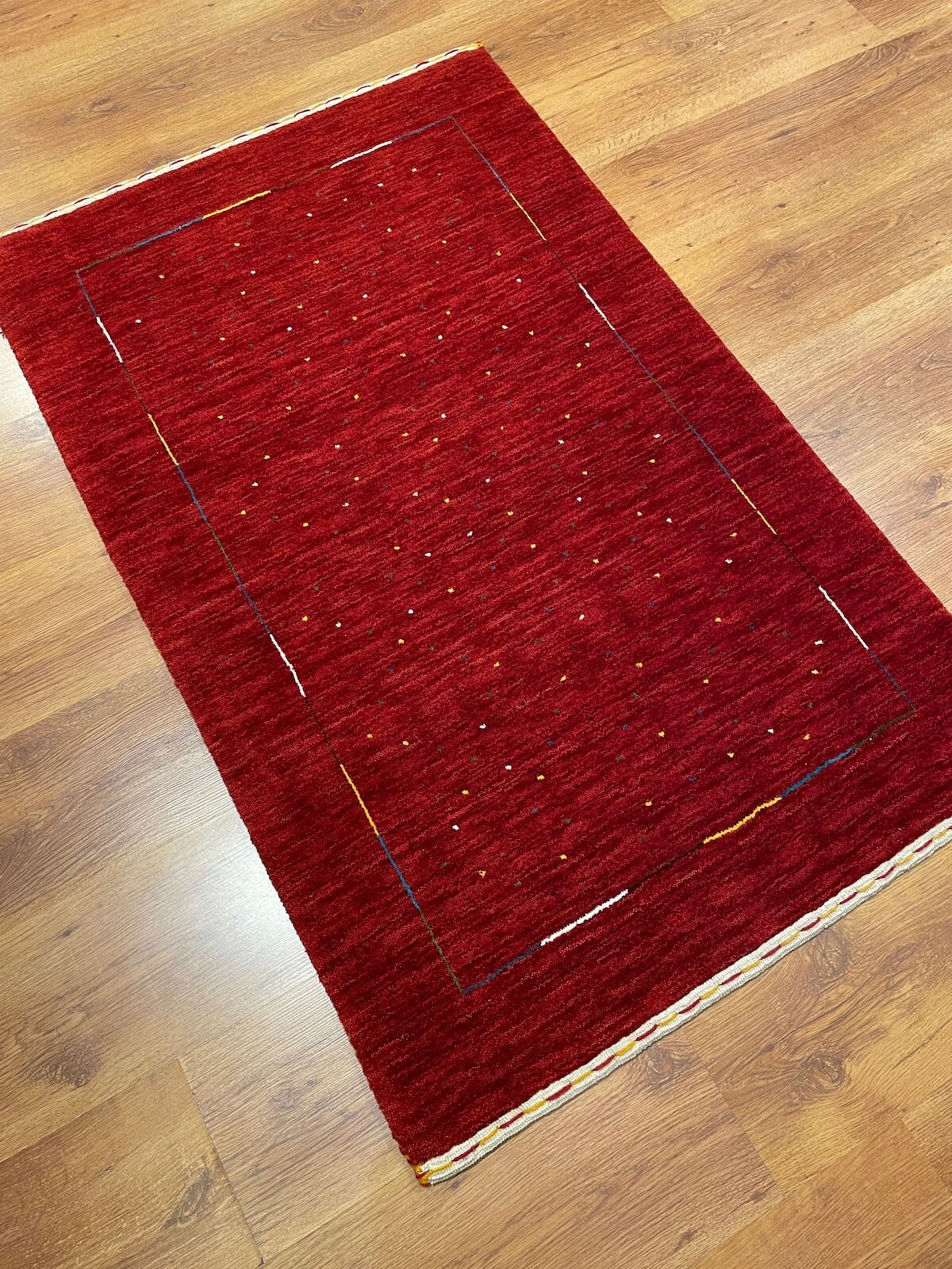 Lori Handwoven Red Wool Rug by Camel Carpet