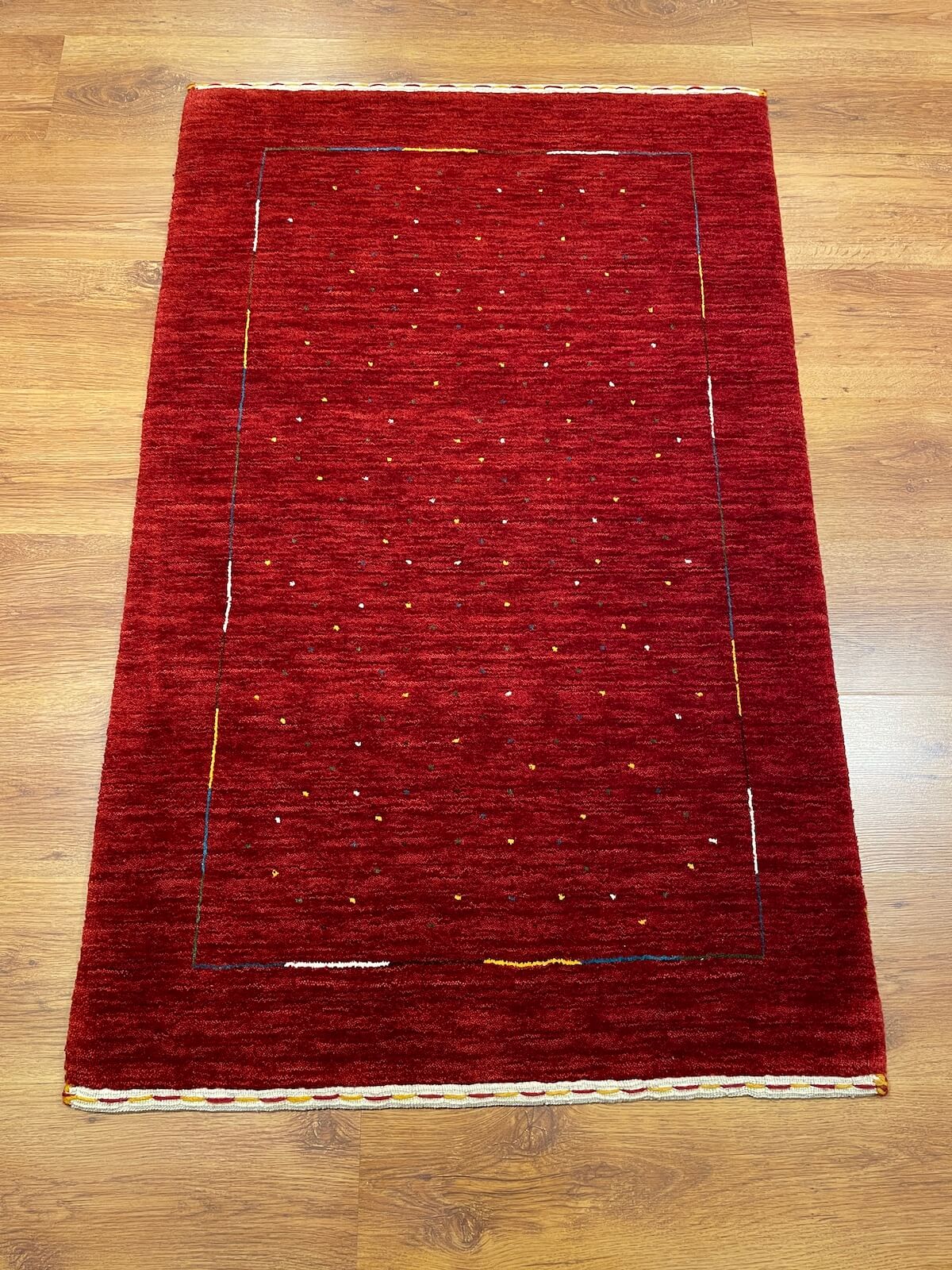 Lori Handwoven Red Wool Rug by Camel Carpet