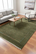 Lori Handwoven Green Wool Rug by Camel Carpet