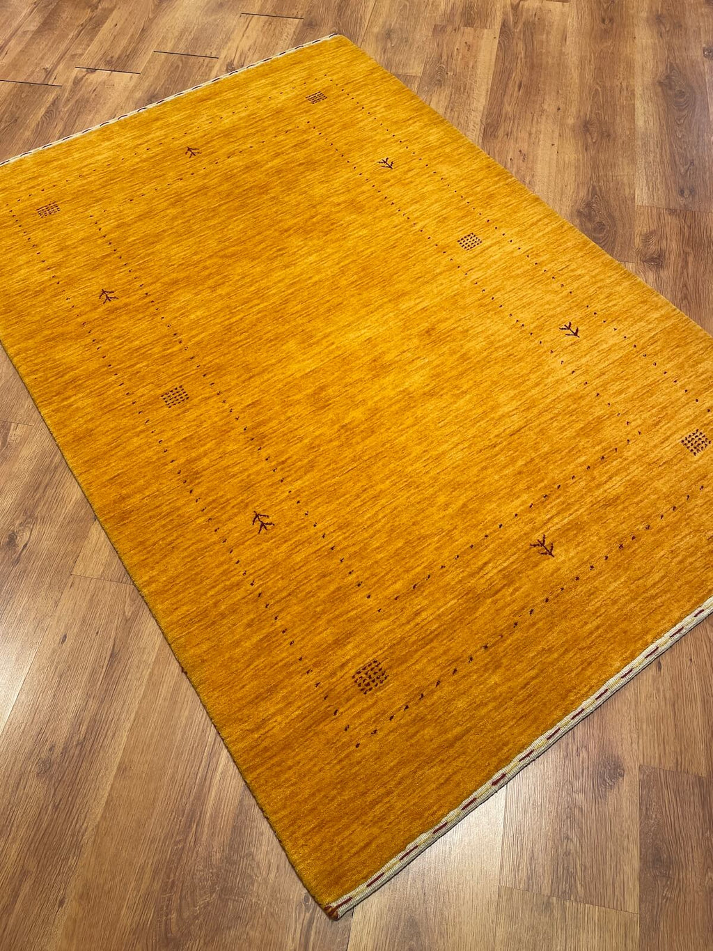 Lori Handwoven Yellow Wool Rug – 123X180 by Camel Carpet