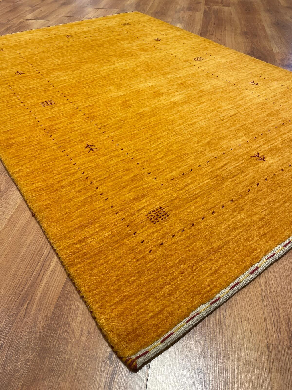 Lori Handwoven Yellow Wool Rug – 123X180 by Camel Carpet