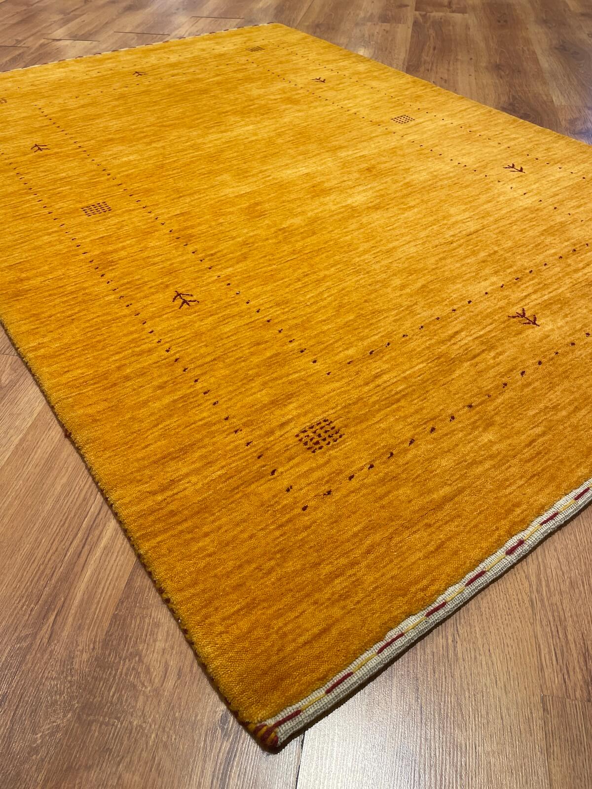 Lori Handwoven Yellow Wool Rug – 123X180 by Camel Carpet