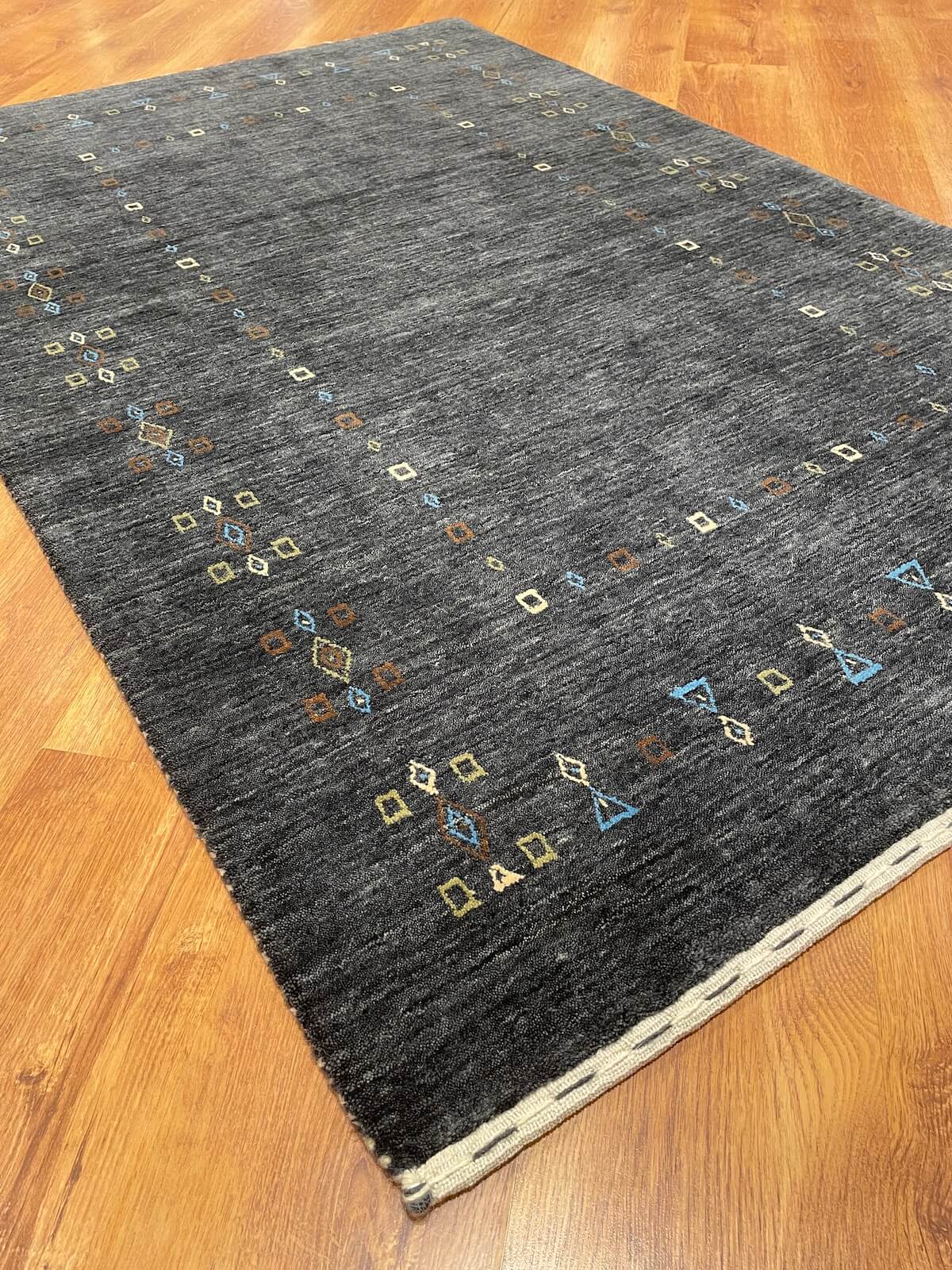 Lori Handwoven Antrasit Wool Rug – 120X182 by Camel Carpet