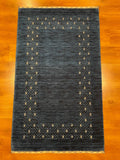 Lori Handwoven Navy Wool Rug – 90X150 by Camel Carpet