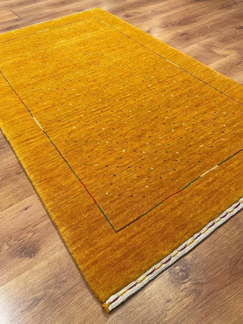 Lori Handwoven Yellow Wool Rug – 92X152 by Camel Carpet