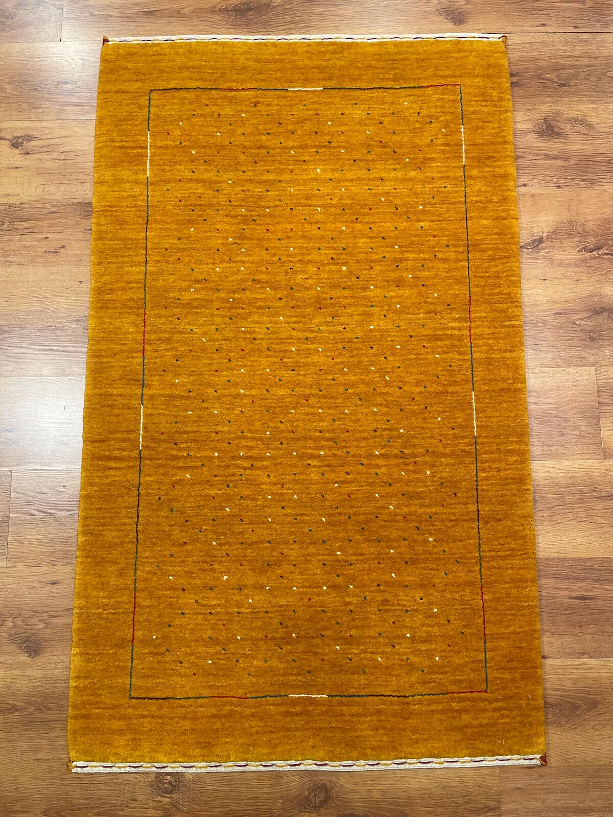 Lori Handwoven Yellow Wool Rug – 92X152 by Camel Carpet
