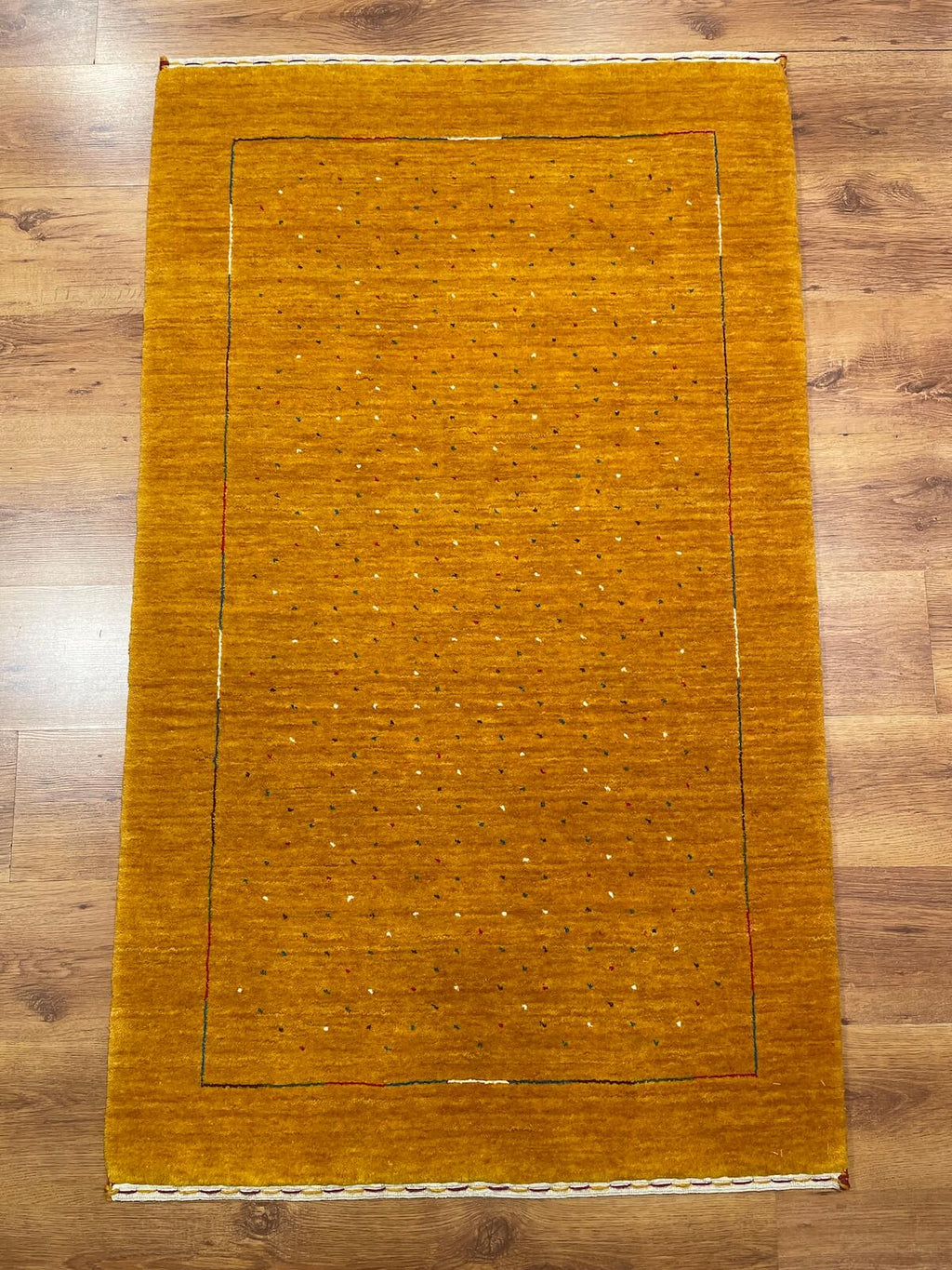 Lori Handwoven Yellow Wool Rug – 92X152 by Camel Carpet