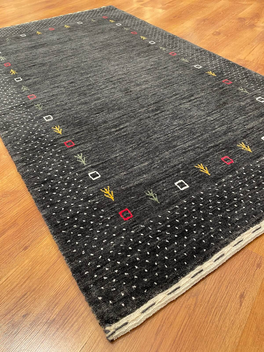 Lori Handwoven Antrasit Wool Rug – 91X152 by Camel Carpet