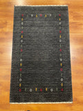 Lori Handwoven Antrasit Wool Rug – 91X152 by Camel Carpet