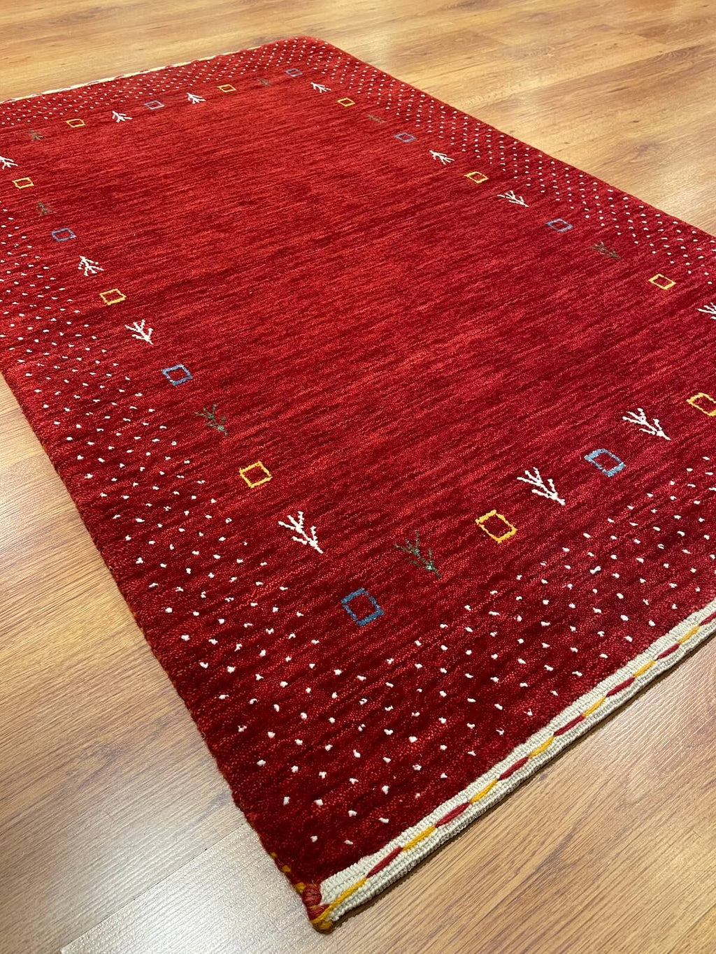 Lori Handwoven Red Wool Rug by Camel Carpet