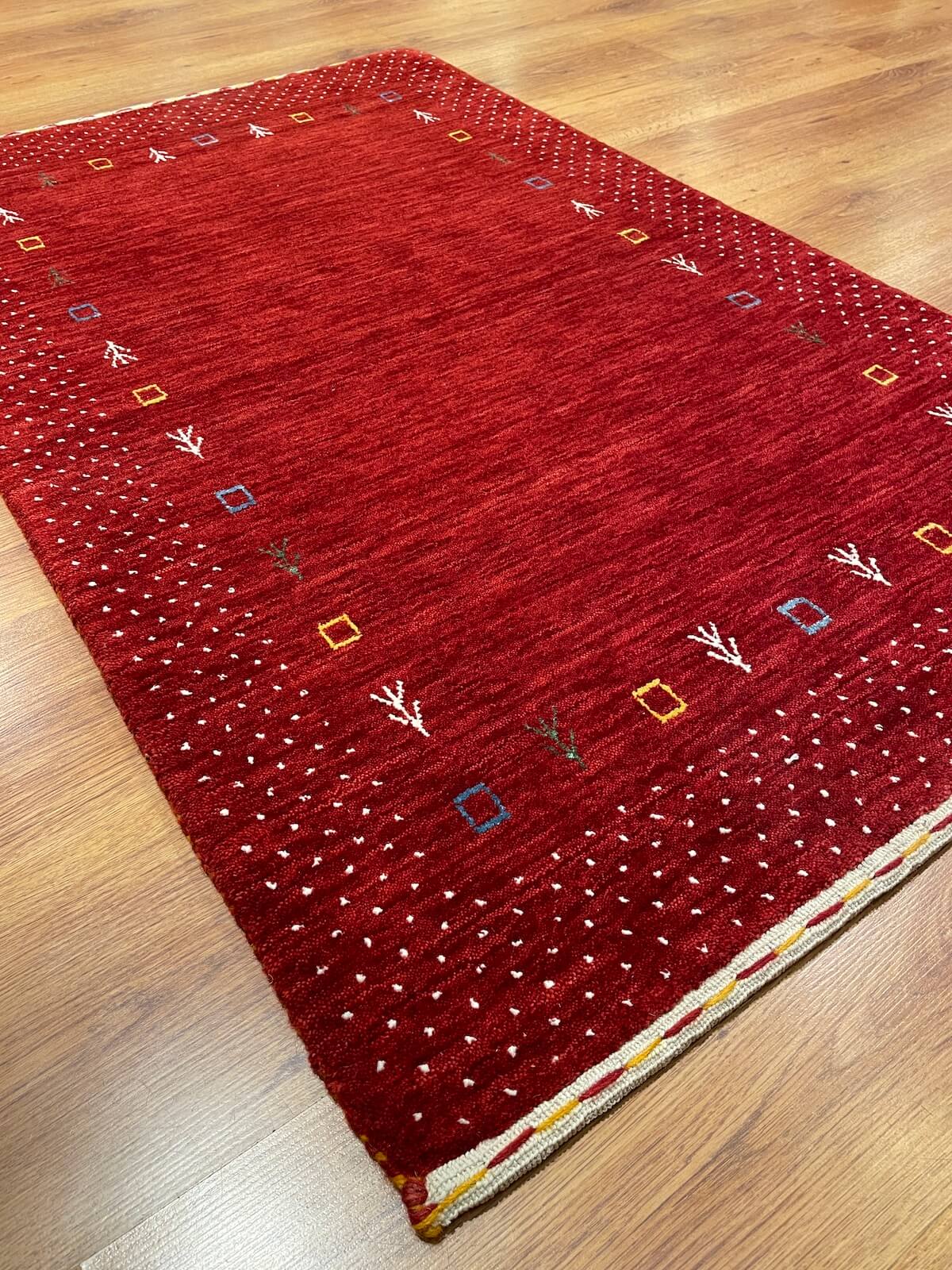 Lori Handwoven Red Wool Rug by Camel Carpet