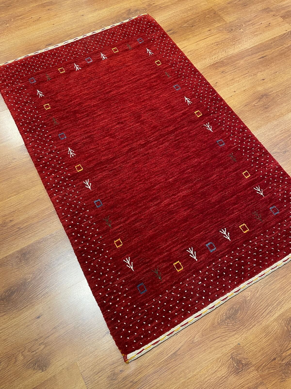 Lori Handwoven Red Wool Rug by Camel Carpet