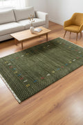 Lori Handwoven Green Wool Rug by Camel Carpet