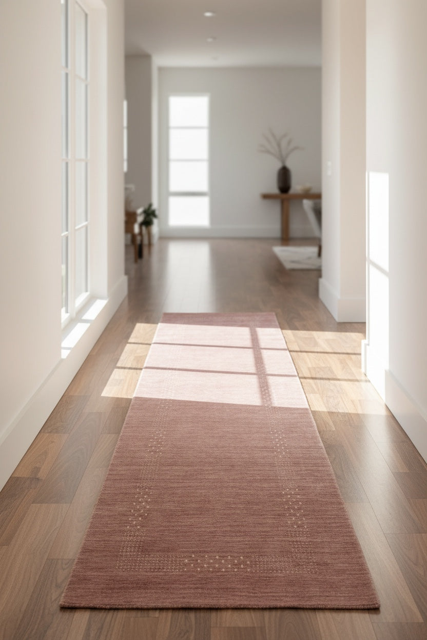 Lori Handwoven Pudra Wool Runner Rug – 80X300 by Camel Carpet