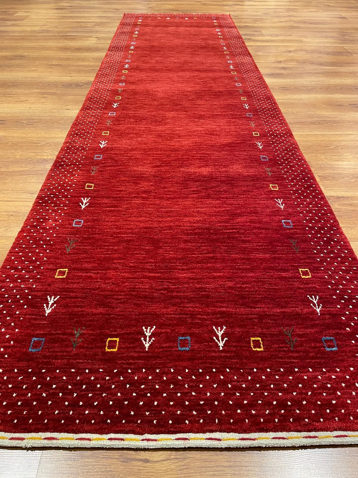 Lori Handwoven Red Wool Runner Rug by Camel Carpet