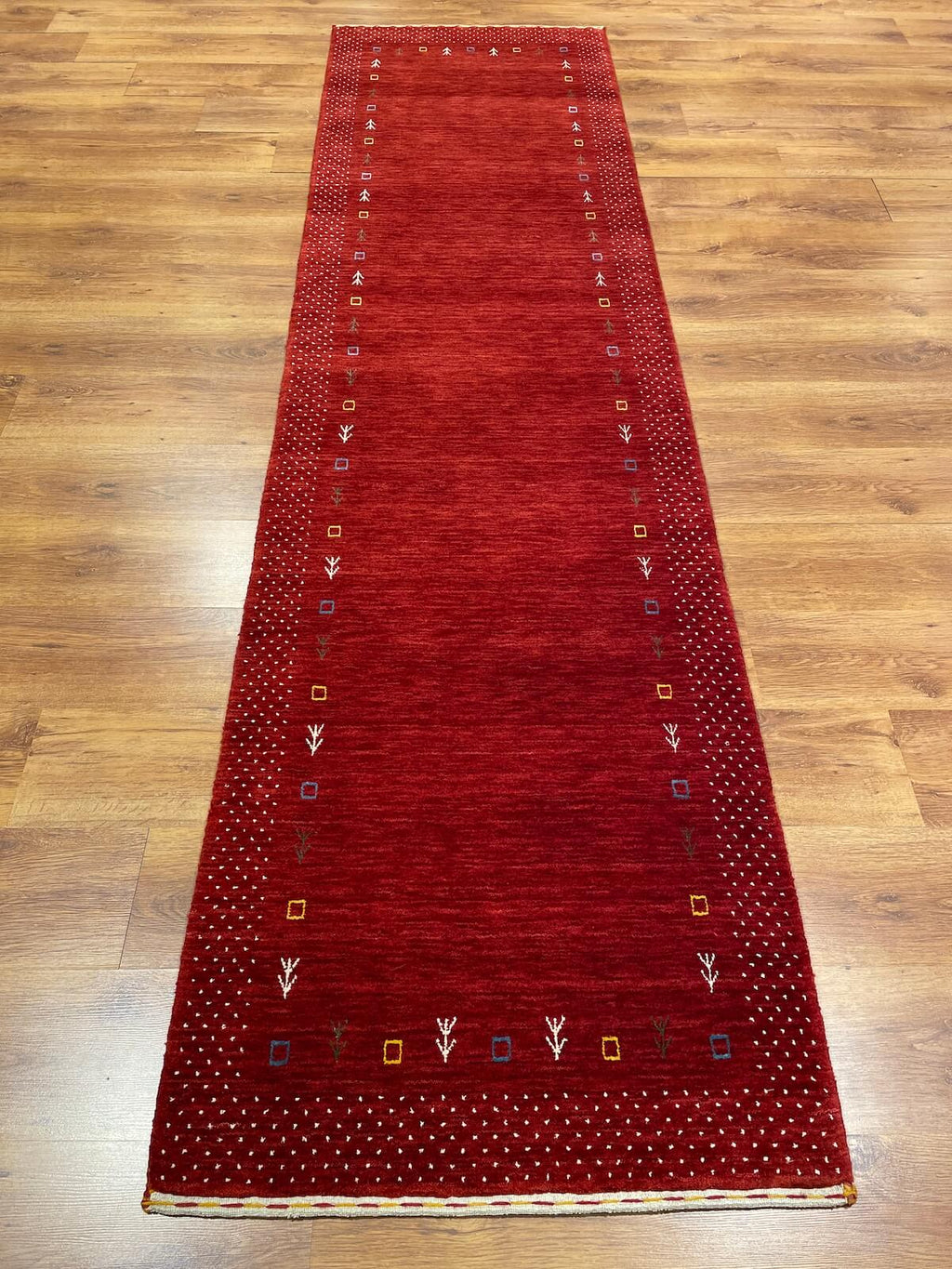 Lori Handwoven Red Wool Runner Rug by Camel Carpet
