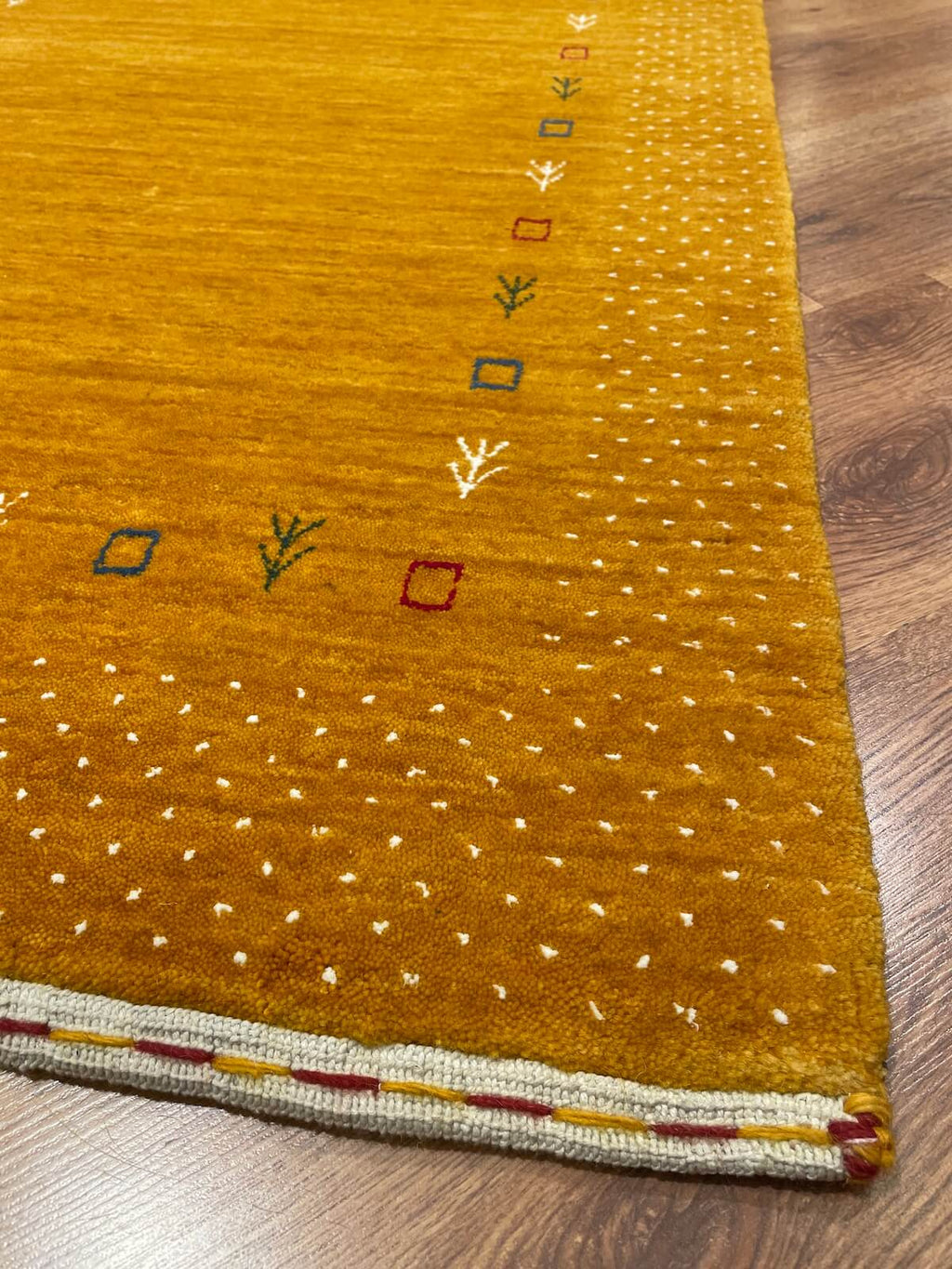 Lori Handwoven Yellow Wool Runner Rug by Camel Carpet