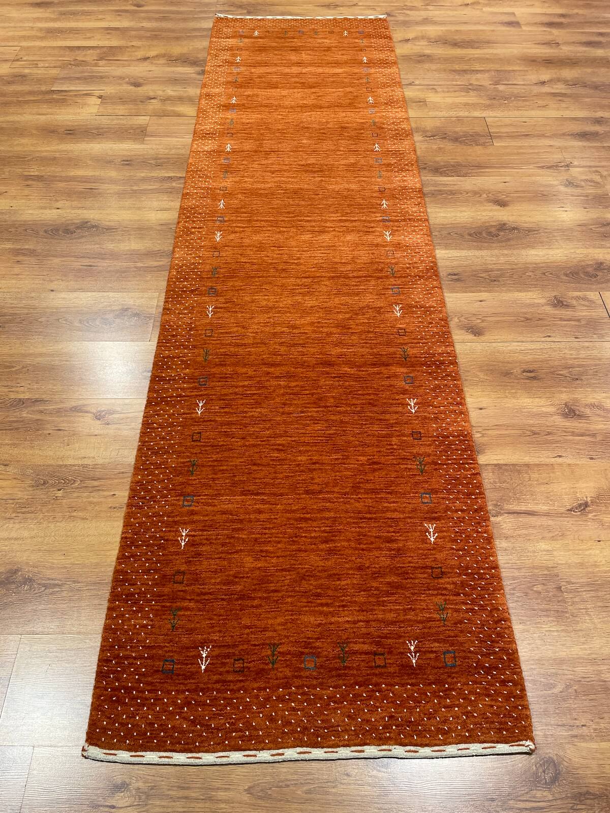 Lori Handwoven Orange Wool Runner Rug by Camel Carpet