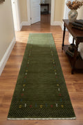 Lori Handwoven Green Wool Runner Rug by Camel Carpet