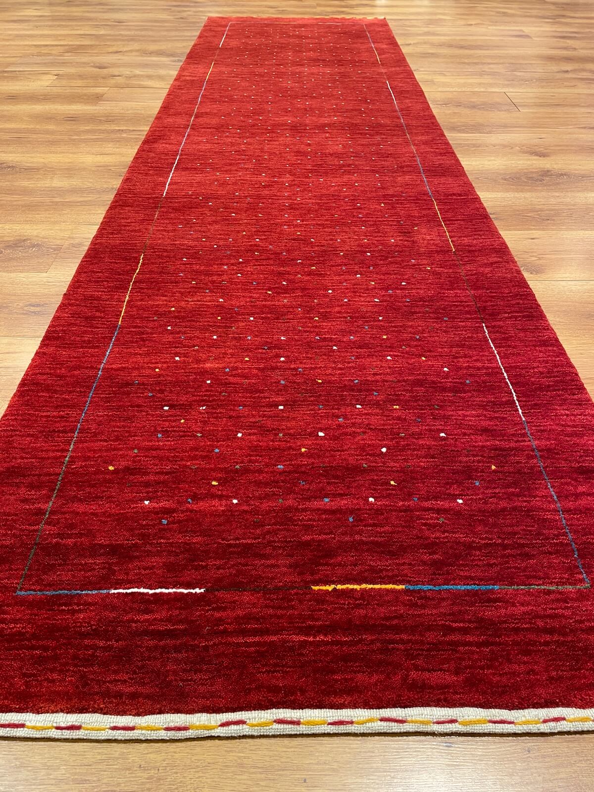 Lori Handwoven Red Wool Runner Rug by Camel Carpet