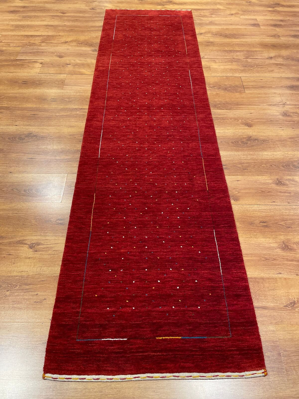 Lori Handwoven Red Wool Runner Rug by Camel Carpet