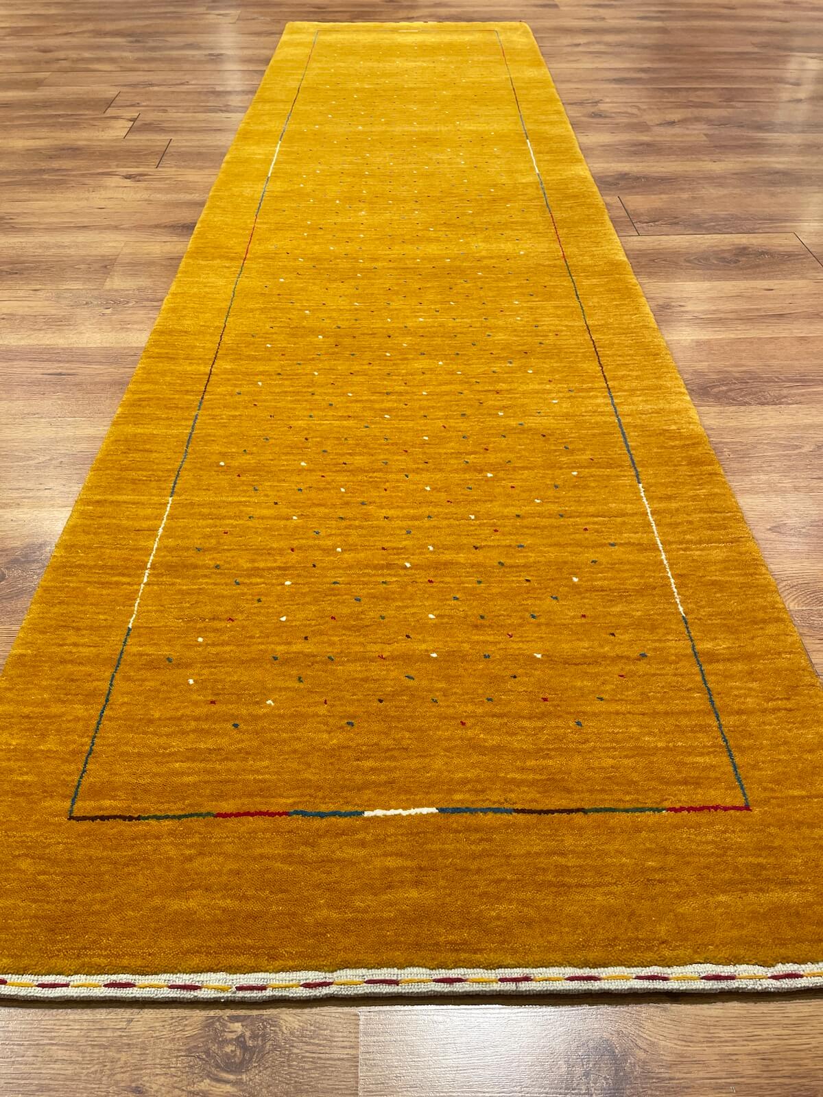 Lori Handwoven Yellow Wool Runner Rug by Camel Carpet