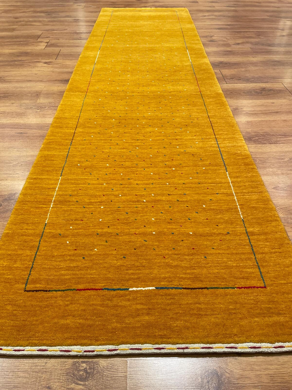 Lori Handwoven Yellow Wool Runner Rug by Camel Carpet