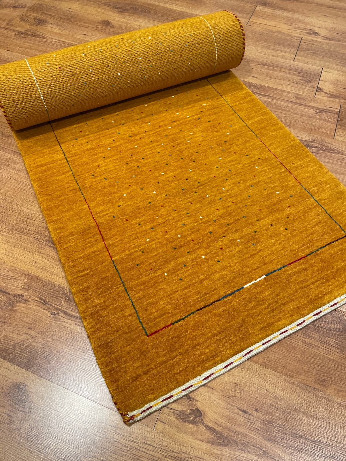 Lori Handwoven Yellow Wool Runner Rug by Camel Carpet