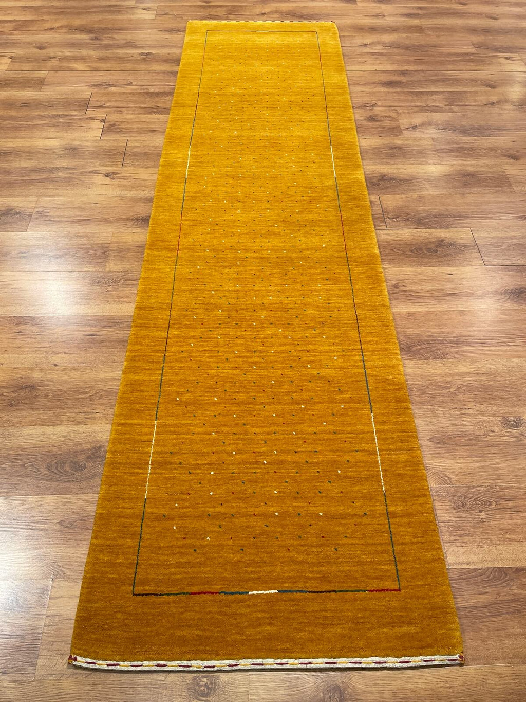 Lori Handwoven Yellow Wool Runner Rug by Camel Carpet