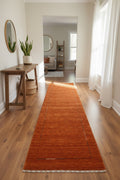 Lori Handwoven Orange Wool Runner Rug by Camel Carpet