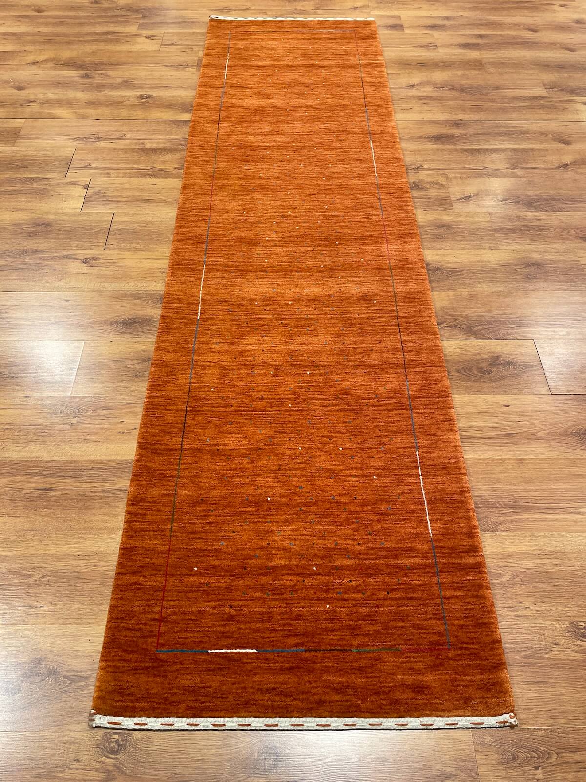Lori Handwoven Orange Wool Runner Rug by Camel Carpet