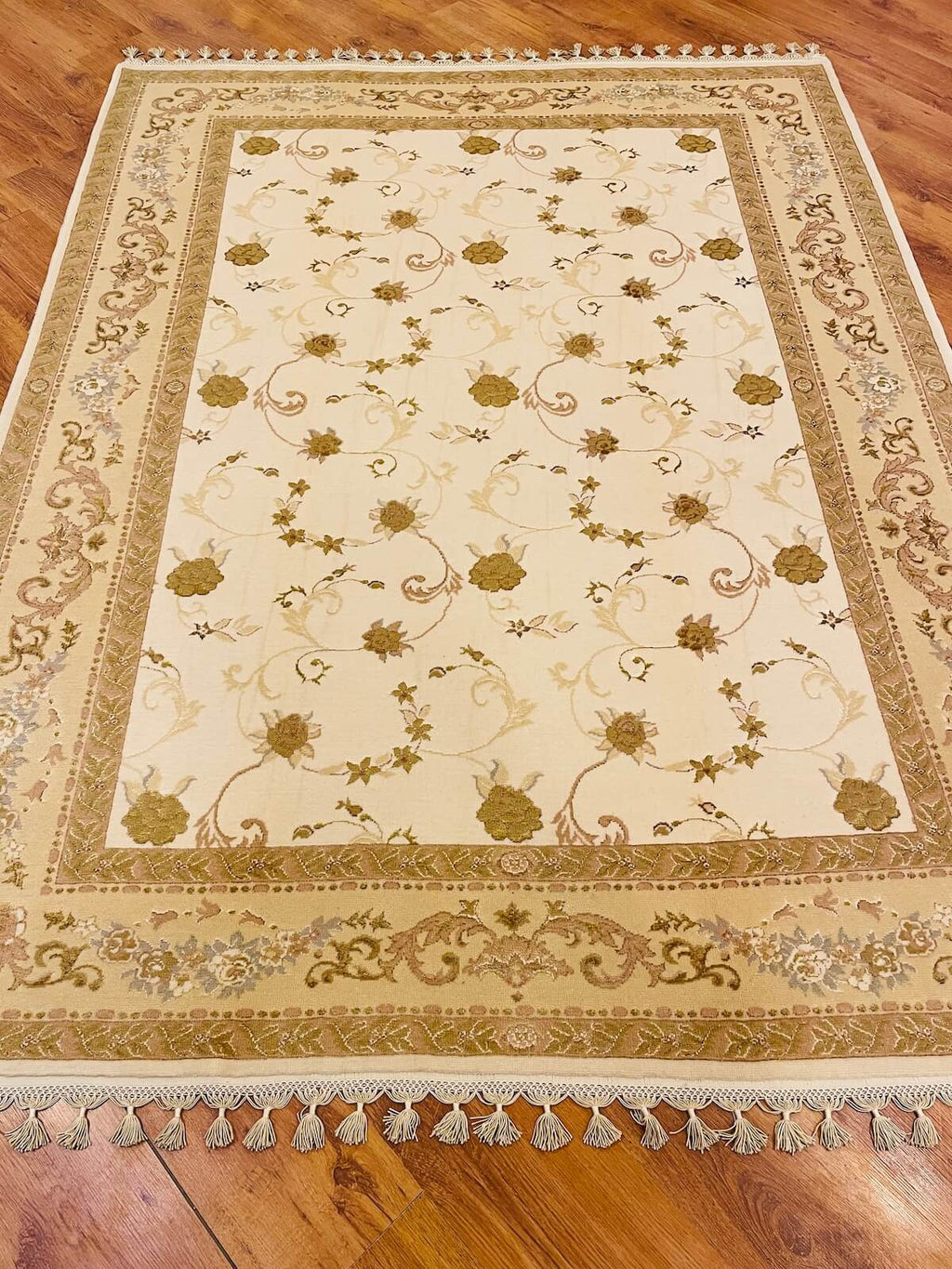 Mahidevran Silk-Blend Usak Handwoven Rug – 021544 by Camel Carpet