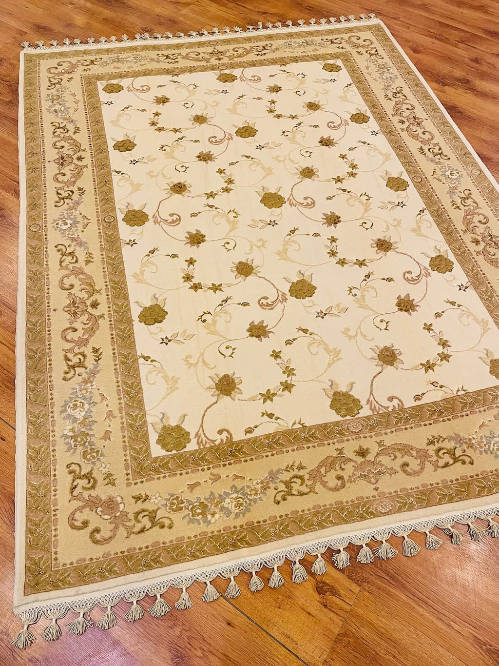 Mahidevran Silk-Blend Usak Handwoven Rug – 021544 by Camel Carpet
