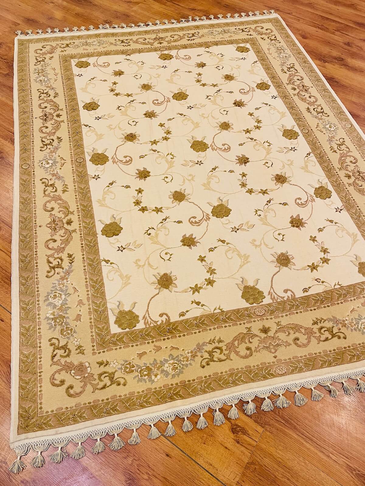Mahidevran Silk-Blend Usak Handwoven Rug – 021544 by Camel Carpet