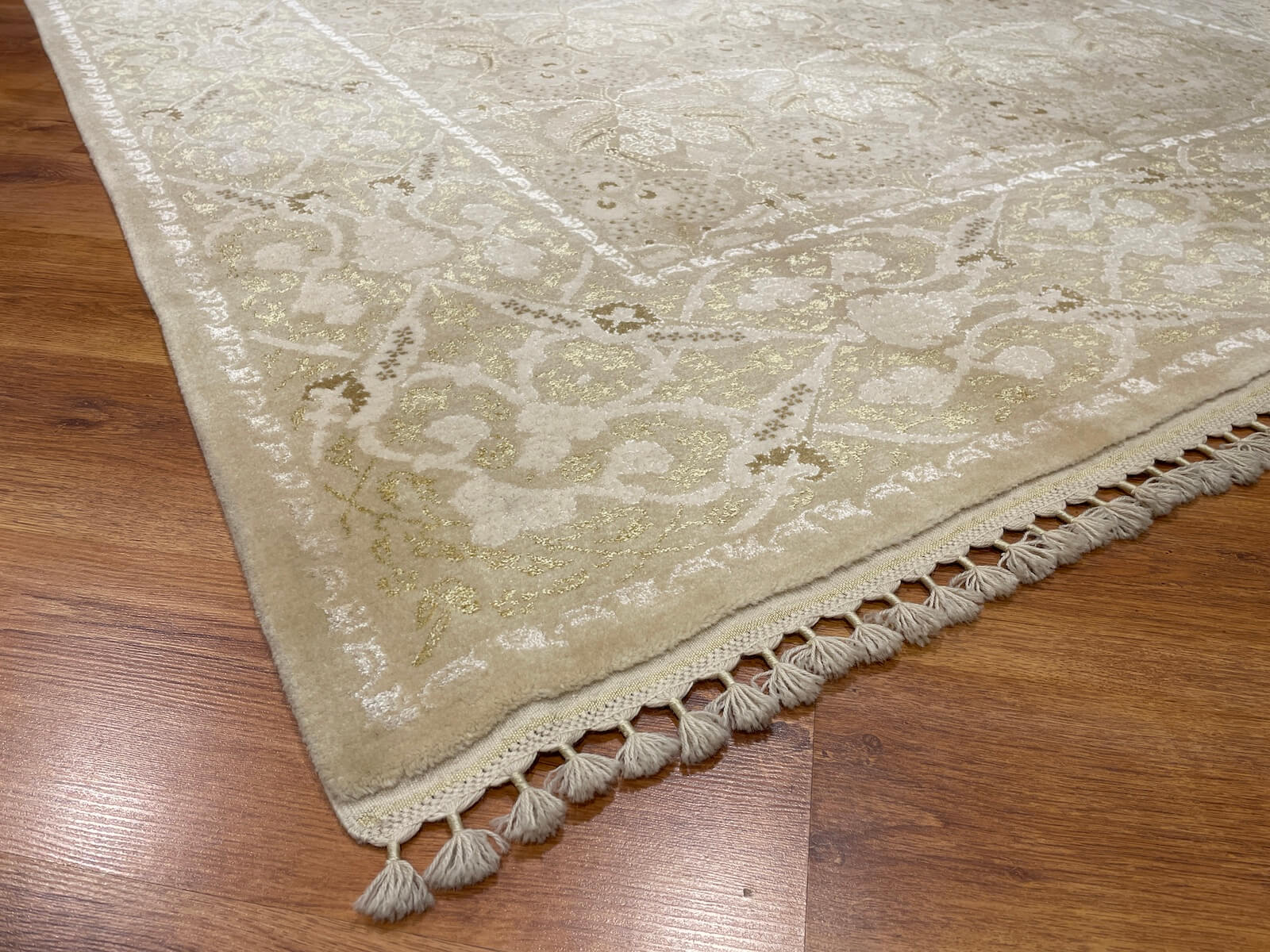Mahidevran Silk-Blend Usak Handwoven Rug – 021087 by Camel Carpet