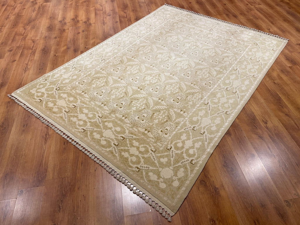 Mahidevran Silk-Blend Usak Handwoven Rug – 021087 by Camel Carpet